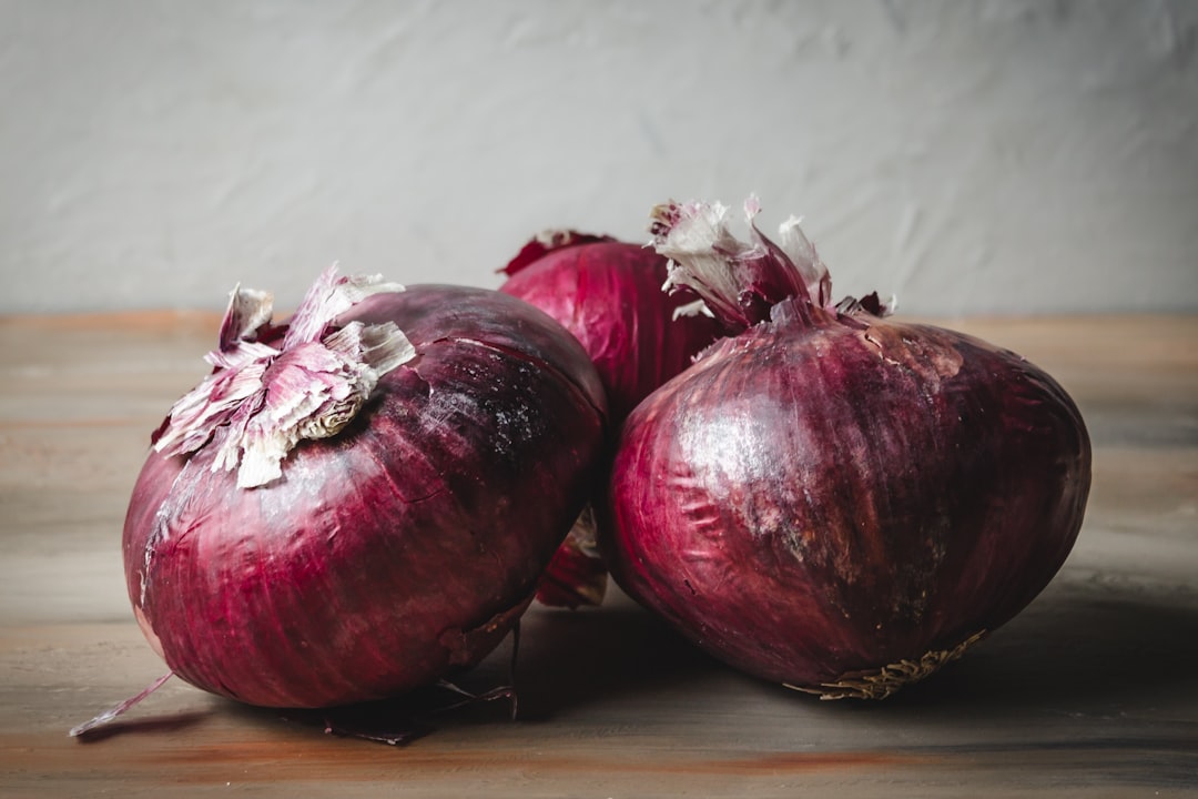 Photo Red onion plants